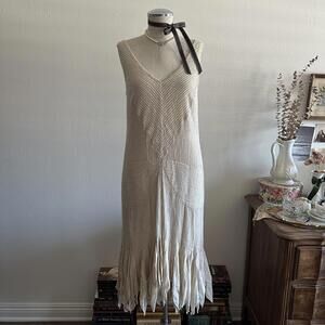 Gryphon NY cream beaded flapper style dress
